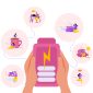 Ilustrasi Recharge Energi Biar Semangat Berkarya Sepanjang Hari,Image by macrovector on Freepik