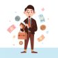 Ilustrasi Profesional Muda Mengelola Uang, 
Image by freepik