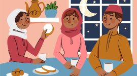 Ilustrasi Makan Sahur Bersama Teman Teman, Image by freepik