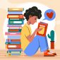 Ilustrasi Remaja Bahagia Membaca Buku, Image by freepik