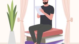 Ilustrasi Sedang Melihat 7 Referensi Buku Pengembangan Diri, Image by freepik