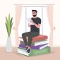 Ilustrasi Sedang Melihat 7 Referensi Buku Pengembangan Diri, Image by freepik