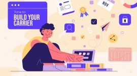 Ilustrasi Seorang Remaja sedang menikmati Profesi Sebagai Content Writer, Image by freepik