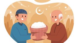 Ilustrasi Muslim Membagikan Zakat Fitrah di Bulan Ramadhan,
Image by freepik