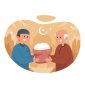 Ilustrasi Muslim Membagikan Zakat Fitrah di Bulan Ramadhan,
Image by freepik