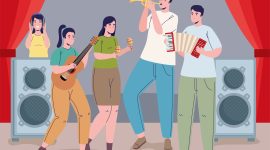 Ilustrasi Bernyanyi Bersama Gembira,
Image by gstudioimagen1 on Freepik