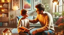 Ilustrasi Orang Tua Berdiskusi bersama Anak, untuk mendukung perkembangan mental Anak

image by ChatGPT