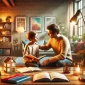 Ilustrasi Orang Tua Berdiskusi bersama Anak, untuk mendukung perkembangan mental Anak
image by ChatGPT