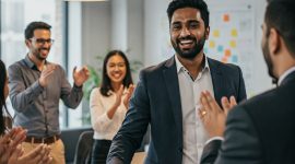 Ilustrasi Seorang Profesional yang Sukses dengan Growth Mindset